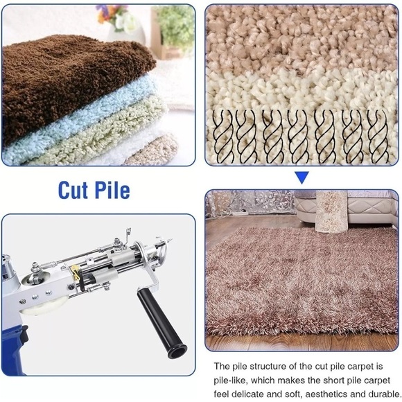 Tufting Gun Cut Pile and Loop Pile 2 in 1 Electric Rug Gun Machine Starter Kit - Picture 6 of 8